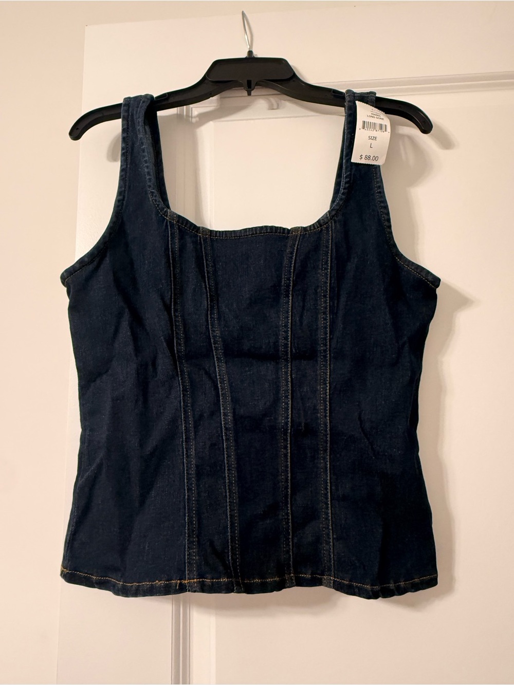 Warp and Weft Dark Blue Denim Tank Top - Women